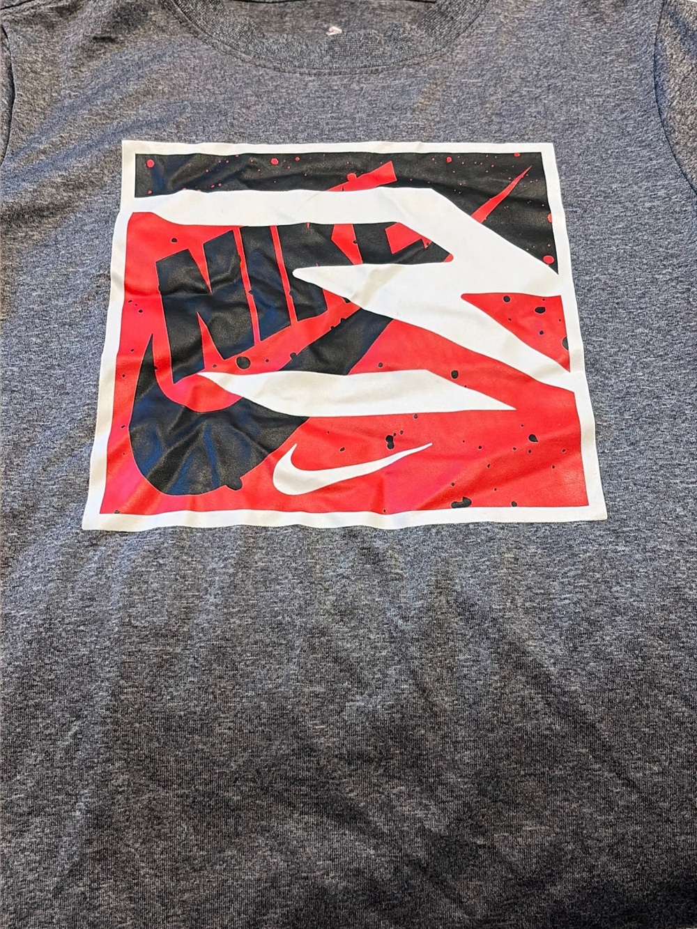 Nike Gray Tee with Red, Black and White Graphic
